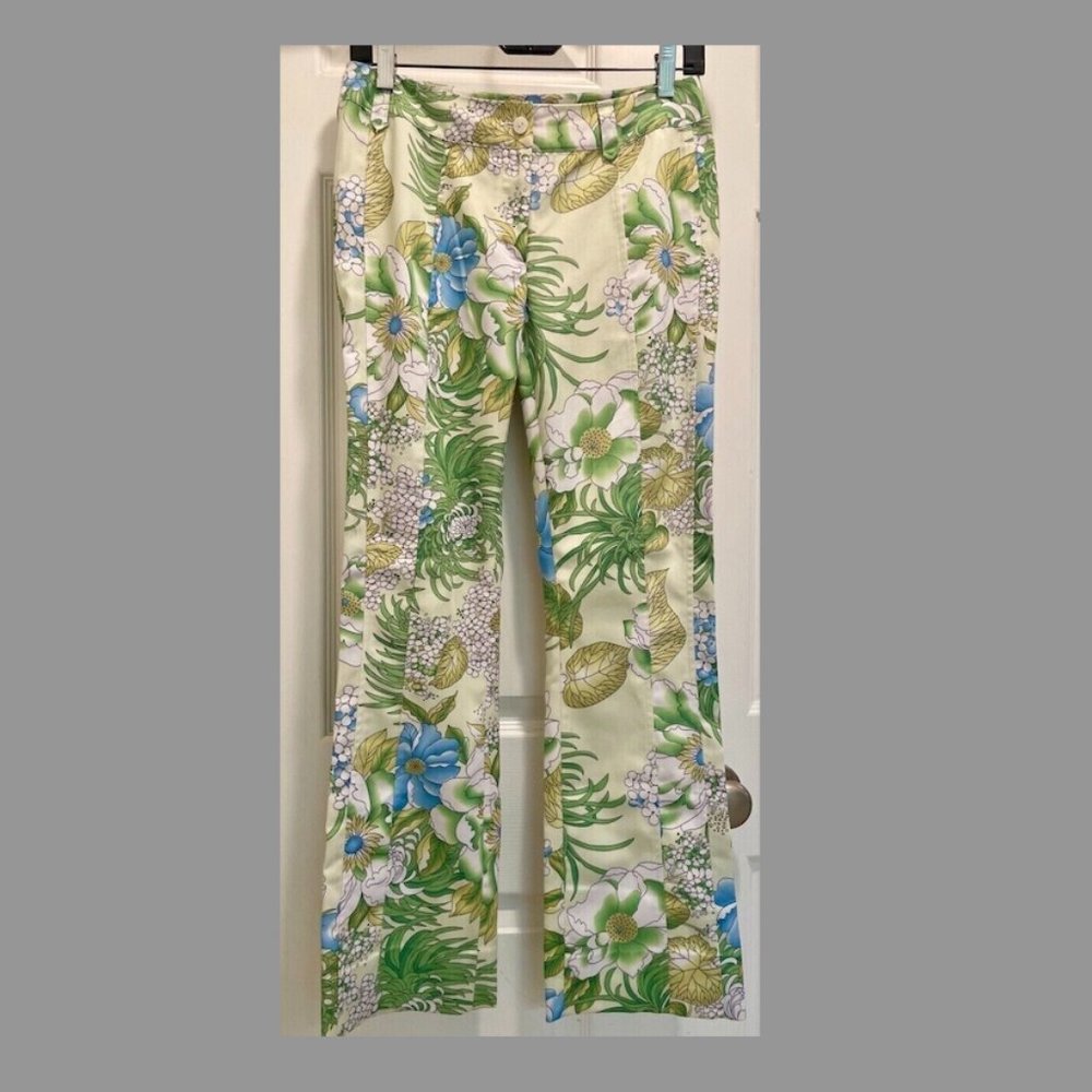 Mid-rise button-fly cotton trouser/pants. Size S 100% Cotton, Tropical Size-S